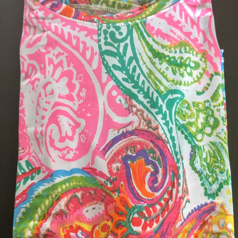 Chaus Bright Colorful Paisley Sleeveless Hi-low Summer Top 🌻🌈💐💖🌞